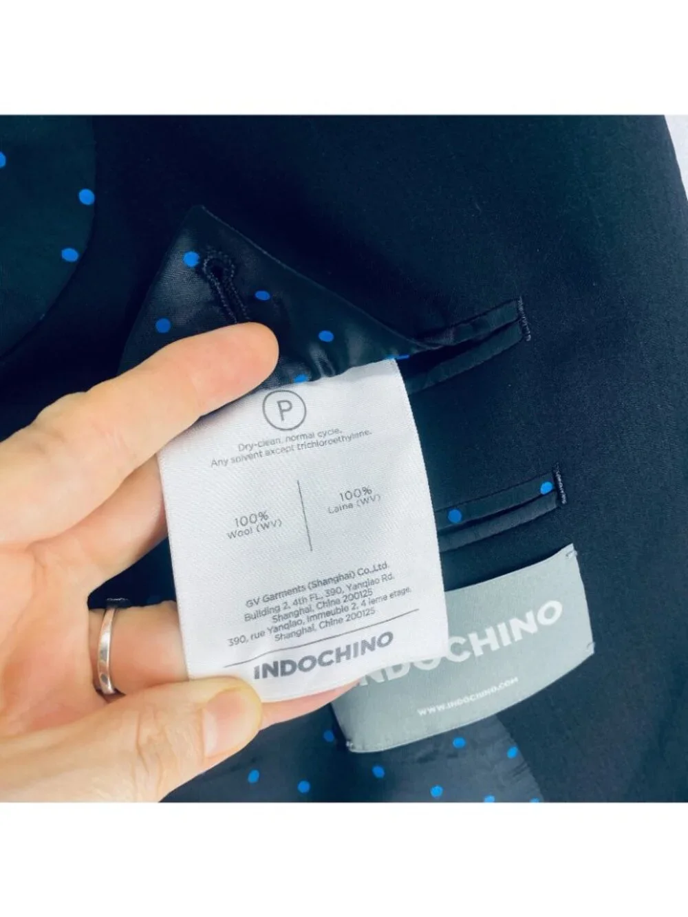 Indochino Bespoke Blazer Mens 44R Black Wool Sport Coat Jacket Wedding